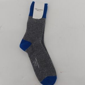 comme des garcons gray and blue socks
